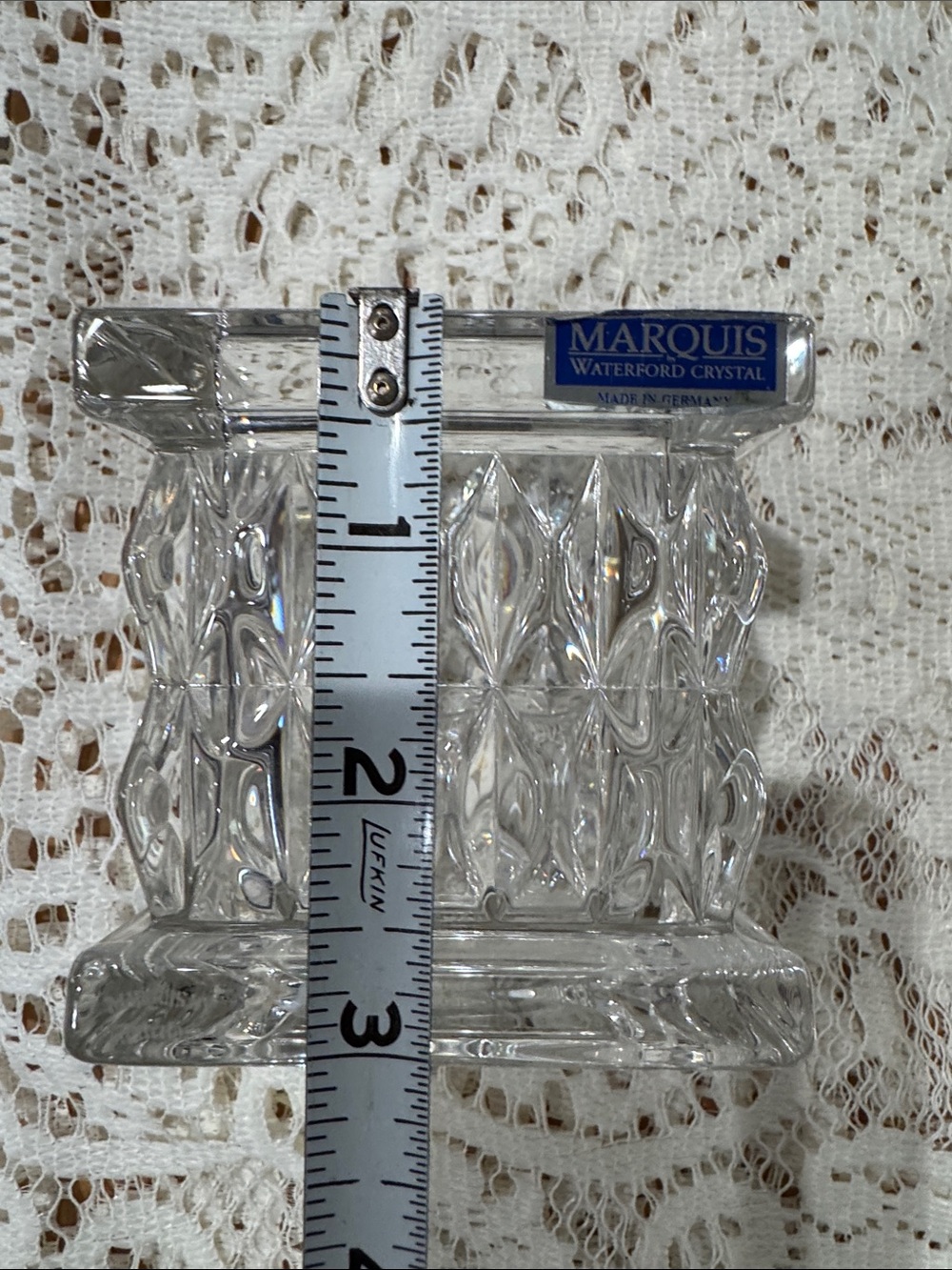 Waterford Crystal Clear Marquis Square Votive VTG EUC - Picture 9 of 12